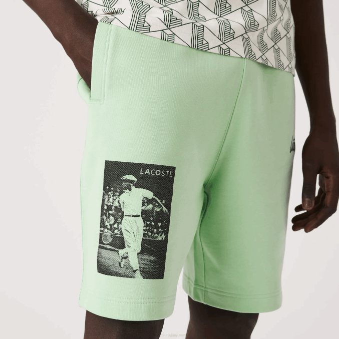 verde ji VVL0A1585 hombres Lacoste shorts de felpa con estampado live heritage