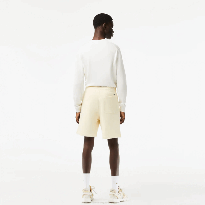 xfj blanco VVL0A486 hombres Lacoste shorts de felpa de algodón orgánico sin cepillar