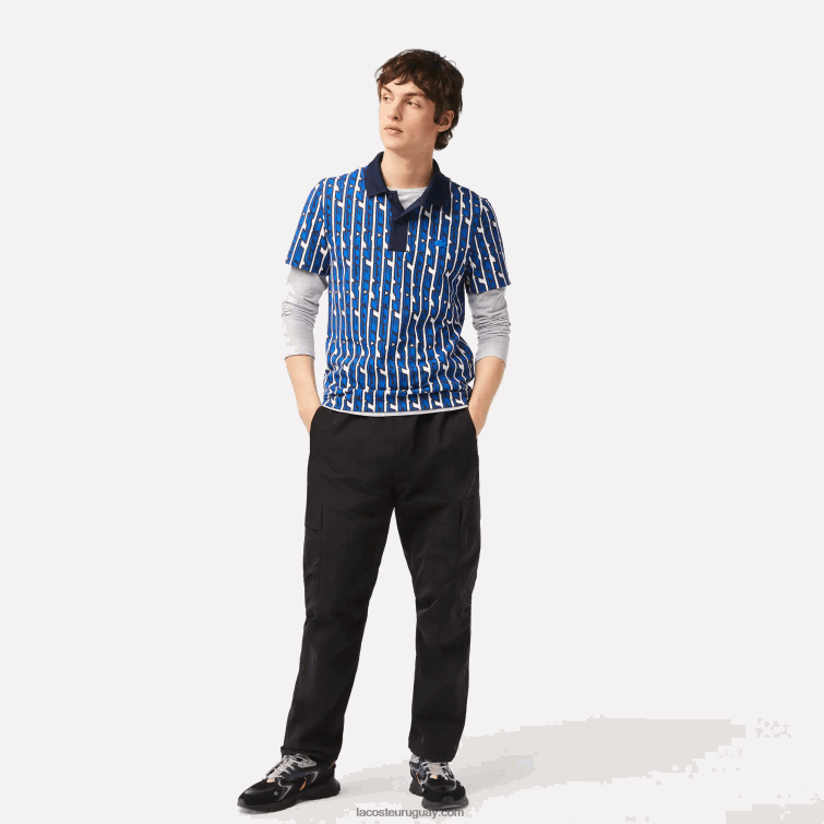 Lacoste hombres pantalones de chándal repelentes al agua de corte relajado VVL0A23 negro 031