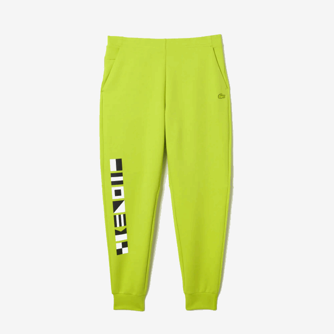 amarillo 90v VVL0A1046 hombres Lacoste pantalones de chándal con estampado reflectante