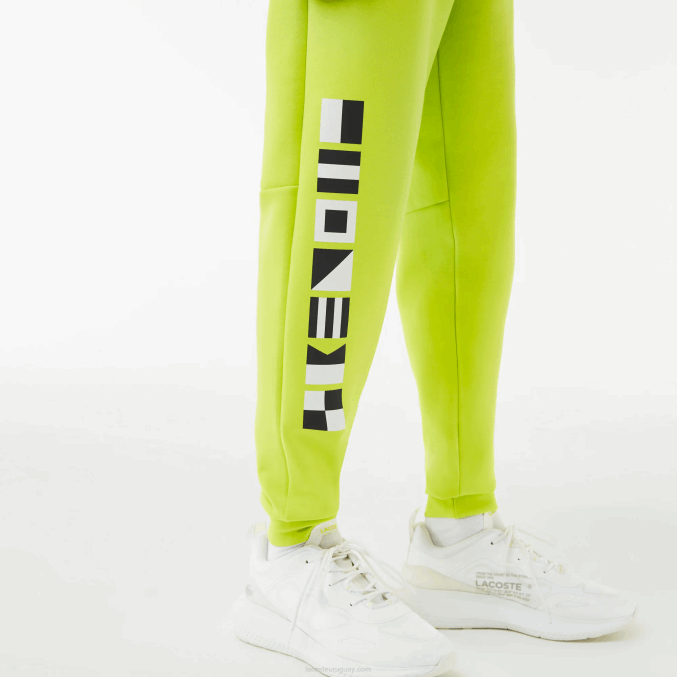 amarillo 90v VVL0A1046 hombres Lacoste pantalones de chándal con estampado reflectante