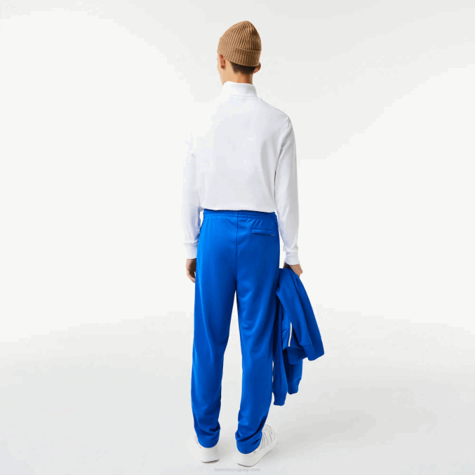 azul k1q VVL0A1079 hombres Lacoste pantalones de chándal con banda lateral en contraste