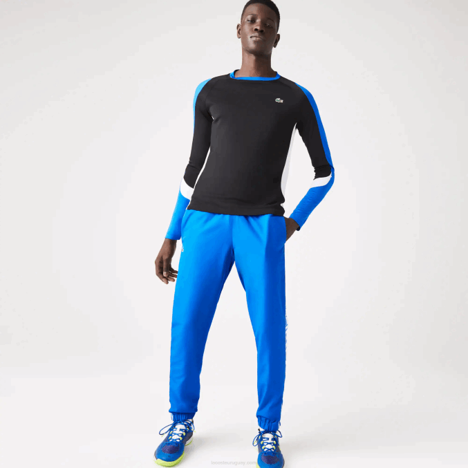 azul k1q VVL0A1087 hombres Lacoste pantalones deportivos de tenis con estampado lateral