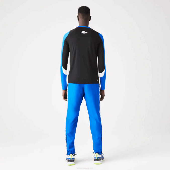 azul k1q VVL0A1087 hombres Lacoste pantalones deportivos de tenis con estampado lateral