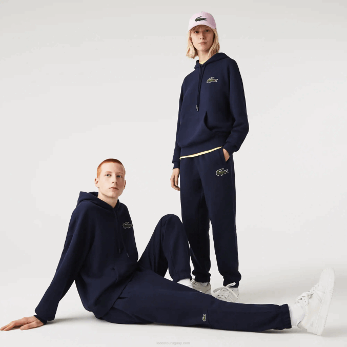 azul marino 166 VVL0A1049 hombres Lacoste pantalones de chándal de algodón orgánico