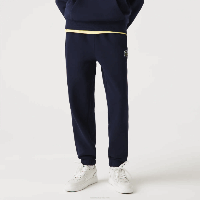 azul marino 166 VVL0A1049 hombres Lacoste pantalones de chándal de algodón orgánico