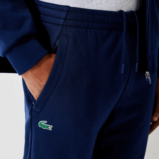 azul marino 423 VVL0A1021 hombres Lacoste pantalones deportivos con paneles de malla