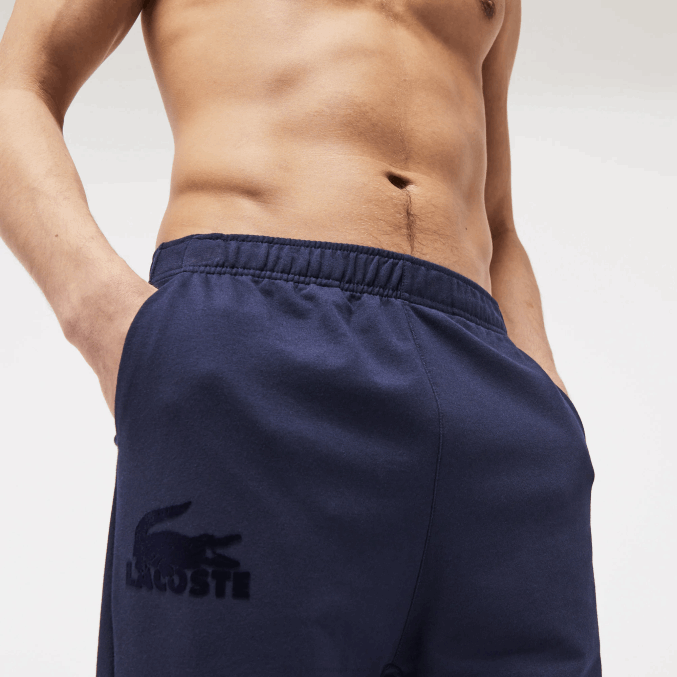 azul marino 423 VVL0A1477 hombres Lacoste joggers de felpa de algodón