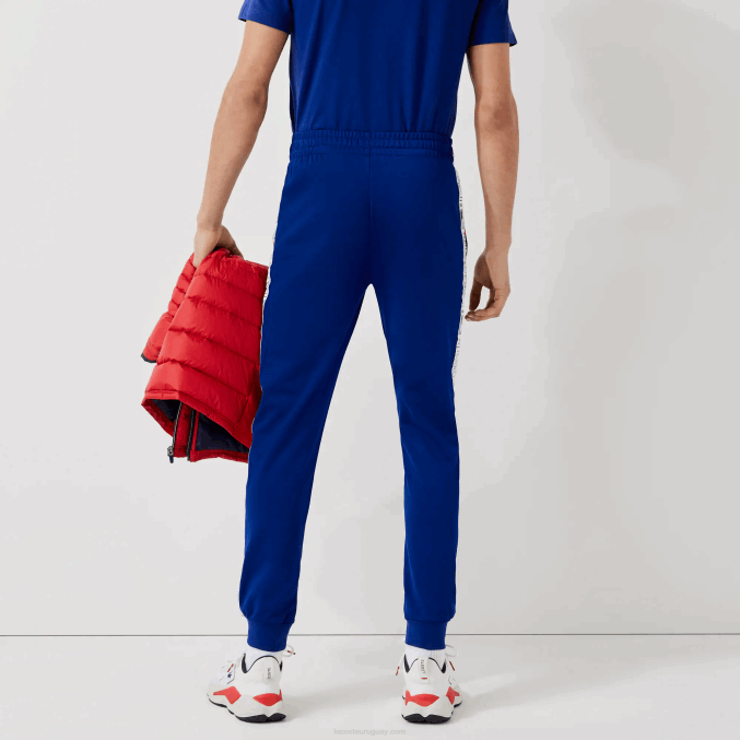 azul rojo blanco an3 VVL0A1119 hombres Lacoste pantalones deportivos de chándal con bandas de la marca