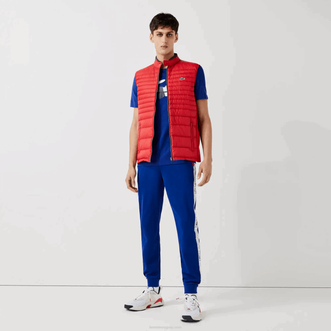 azul rojo blanco an3 VVL0A1119 hombres Lacoste pantalones deportivos de chándal con bandas de la marca