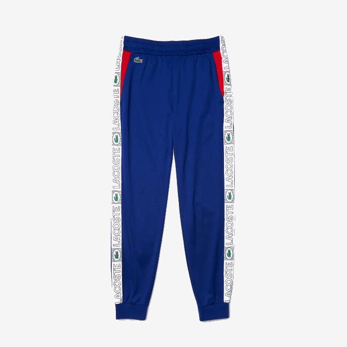 azul rojo blanco an3 VVL0A1119 hombres Lacoste pantalones deportivos de chándal con bandas de la marca