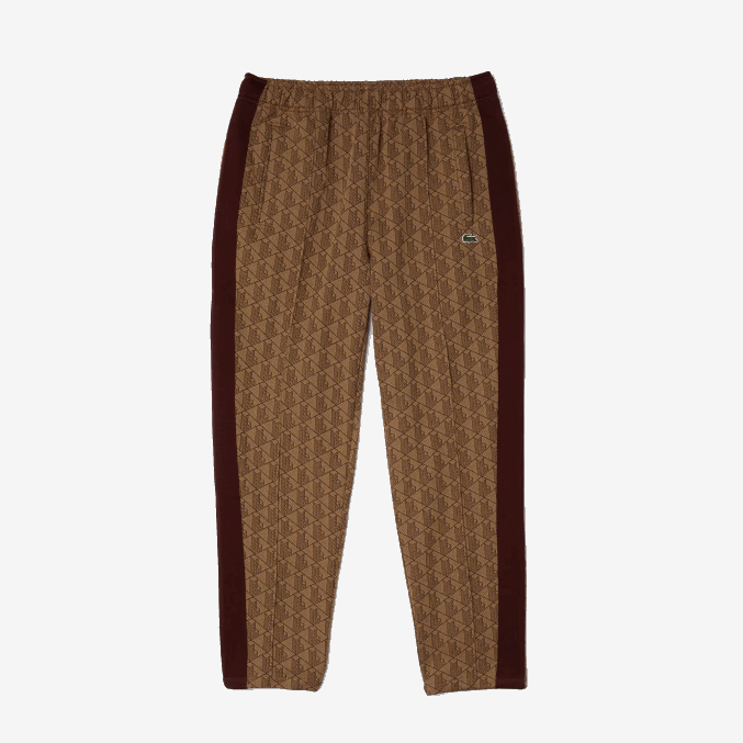 beige burdeos mkj VVL0A1186 hombres Lacoste pantalones de chándal en vivo con monograma en jacquard