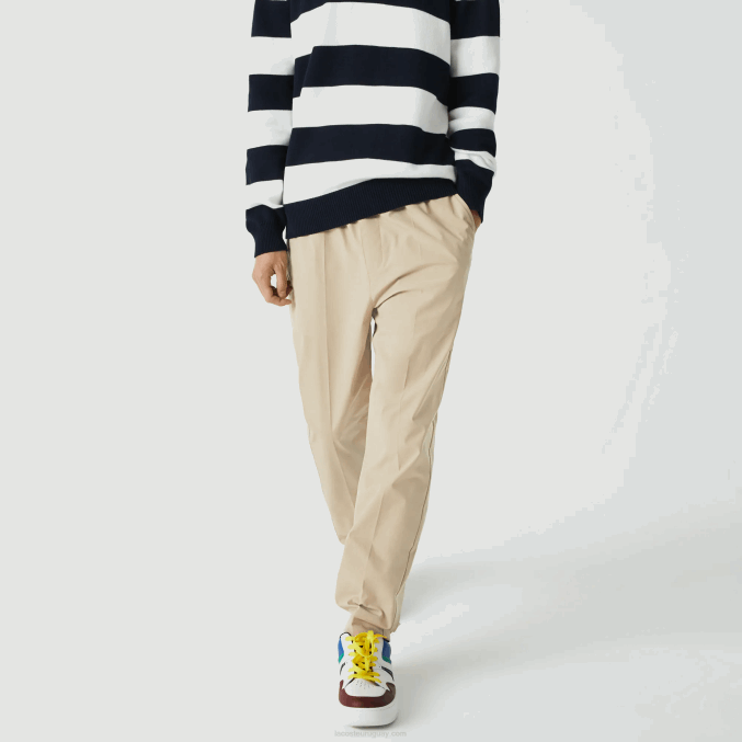 beige c5u VVL0A1118 hombres Lacoste pantalones de chándal resistentes al agua