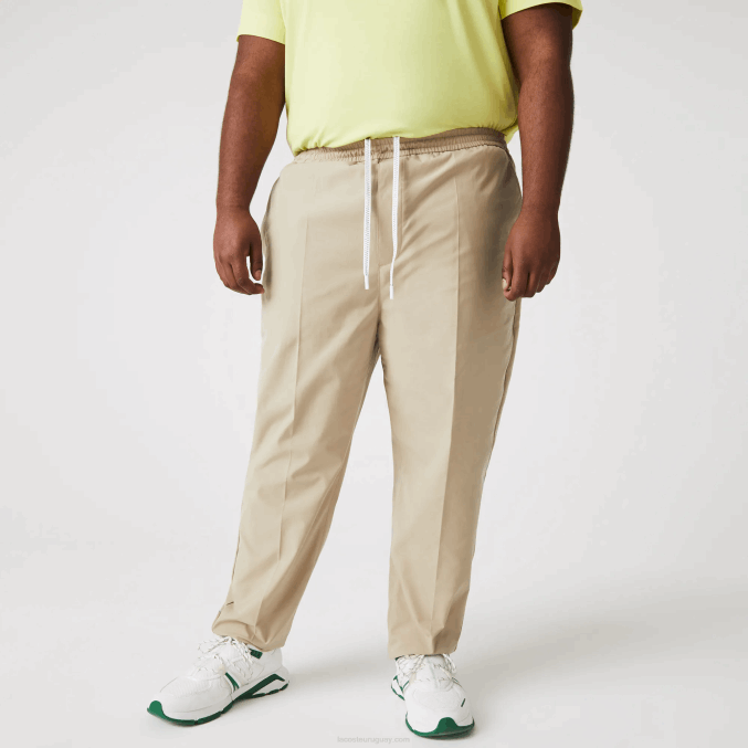 beige c5u VVL0A1118 hombres Lacoste pantalones de chándal resistentes al agua