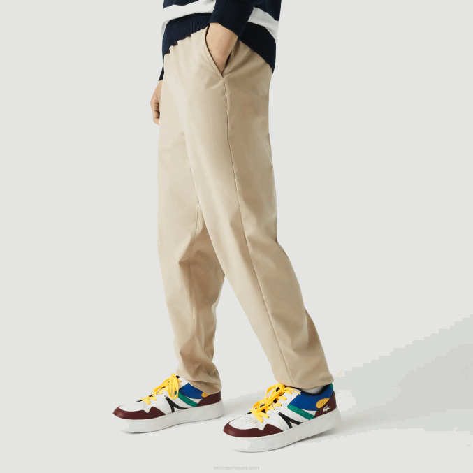 beige c5u VVL0A1118 hombres Lacoste pantalones de chándal resistentes al agua