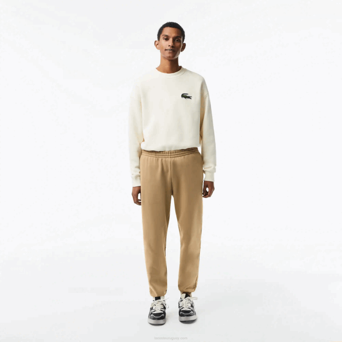 beige cb8 VVL0A350 hombres Lacoste pantalones de chándal tapered fit