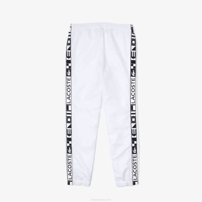 blanco 001 VVL0A1088 hombres Lacoste pantalones deportivos de tenis con estampado lateral