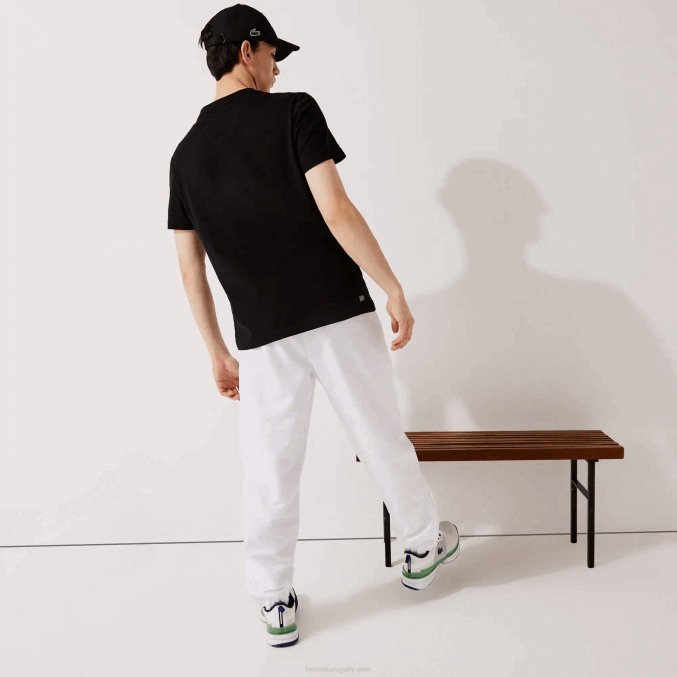 blanco 001 VVL0A549 hombres Lacoste pantalones deportivos de tejido ligero