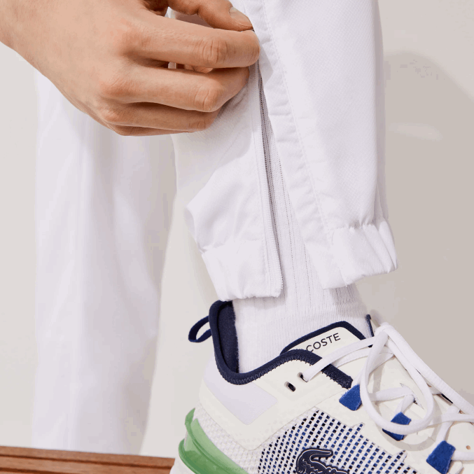blanco 001 VVL0A549 hombres Lacoste pantalones deportivos de tejido ligero