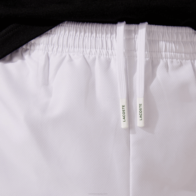 blanco 001 VVL0A549 hombres Lacoste pantalones deportivos de tejido ligero
