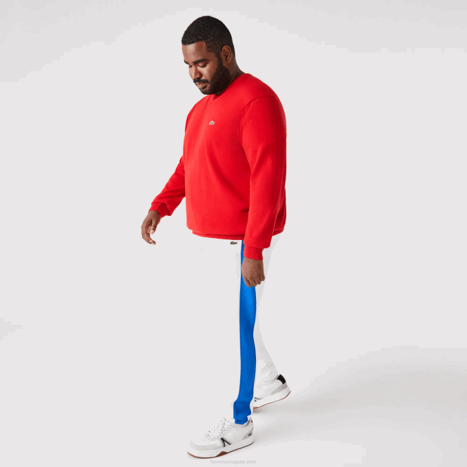 blanco azul lmq VVL0A1060 hombres Lacoste pantalones de chándal con bandas en contraste