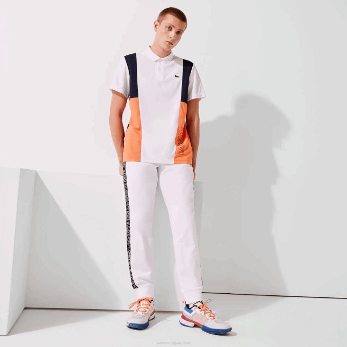 blanco naranja azul marino asr VVL0A1120 hombres Lacoste pantalones deportivos de chándal con bandas de la marca