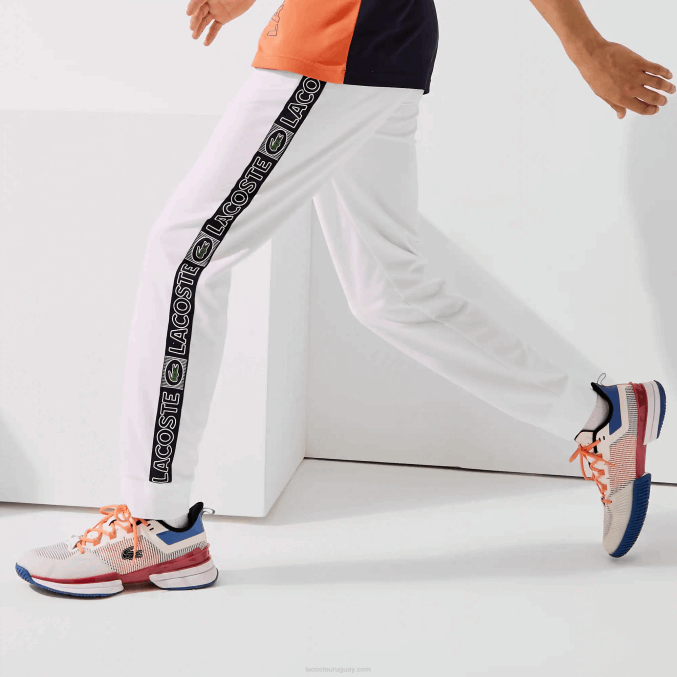 blanco naranja azul marino asr VVL0A1120 hombres Lacoste pantalones deportivos de chándal con bandas de la marca