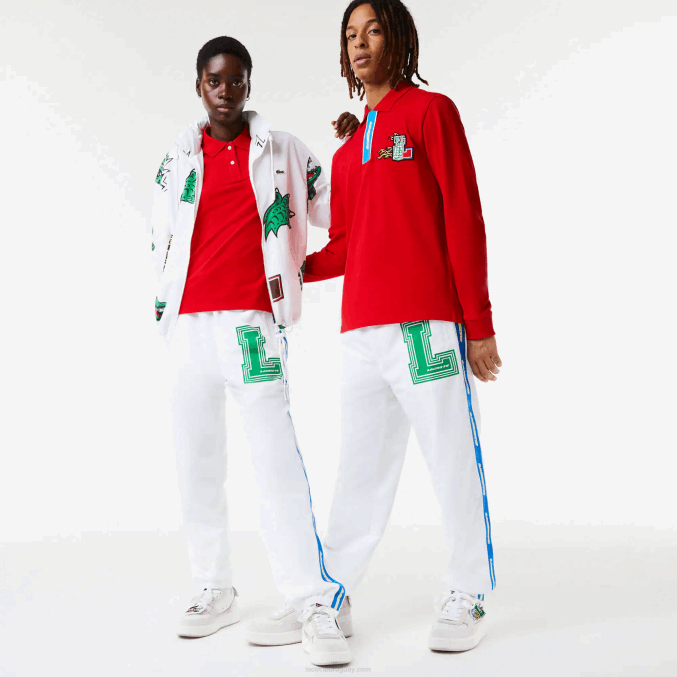 blanco sbh VVL0A1085 hombres Lacoste pantalones de chándal repelentes al agua