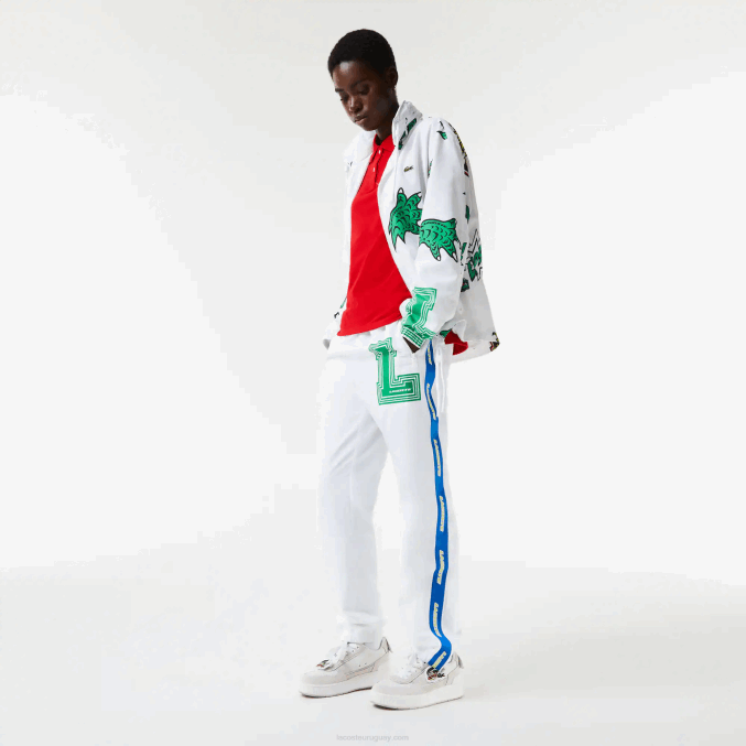 blanco sbh VVL0A1085 hombres Lacoste pantalones de chándal repelentes al agua