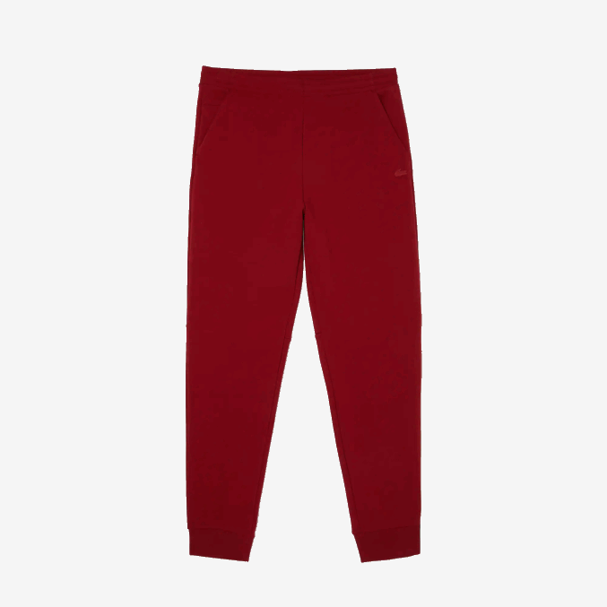 burdeos ypw VVL0A1007 hombres Lacoste pantalones de chándal slim fit en mezcla de algodón jaspeado