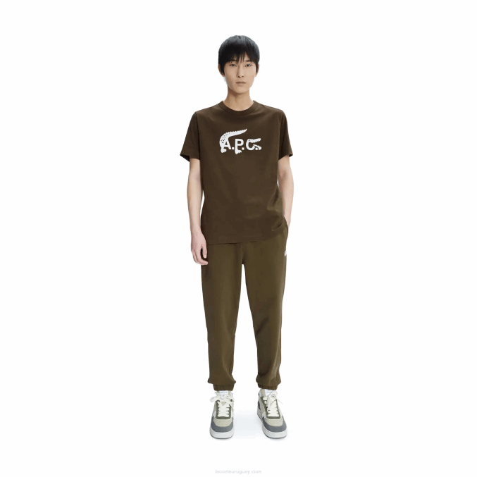 caqui verde wtw VVL0A1196 hombreslacoste x a.p.c. pantalones de chándal de felpa de algodón