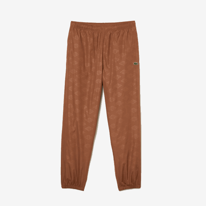 lfa marrón claro VVL0A317 hombres Lacoste pants con monograma estampado