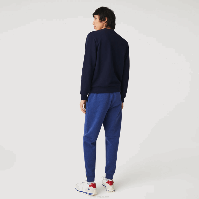 lomo azul hjd VVL0A1140 hombres Lacoste pantalones de chándal slim fit en mezcla de algodón jaspeado