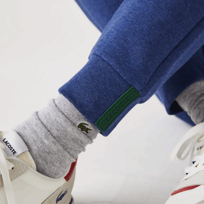 lomo azul hjd VVL0A1140 hombres Lacoste pantalones de chándal slim fit en mezcla de algodón jaspeado