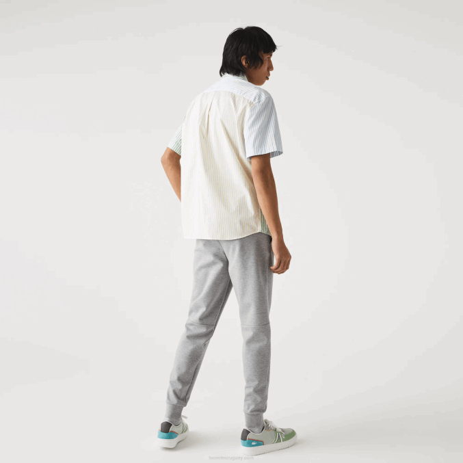 lomo gris 4jv VVL0A1005 hombres Lacoste pantalones de chándal slim fit en mezcla de algodón jaspeado