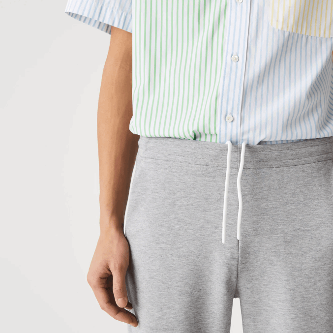 lomo gris 4jv VVL0A1005 hombres Lacoste pantalones de chándal slim fit en mezcla de algodón jaspeado