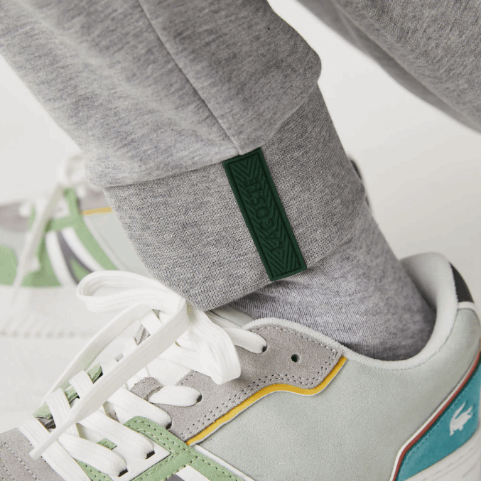 lomo gris 4jv VVL0A1005 hombres Lacoste pantalones de chándal slim fit en mezcla de algodón jaspeado