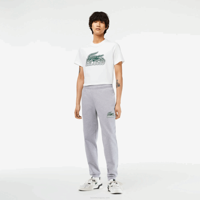 lomo gris cca VVL0A308 hombres Lacoste pantalones de chándal sin cepillar