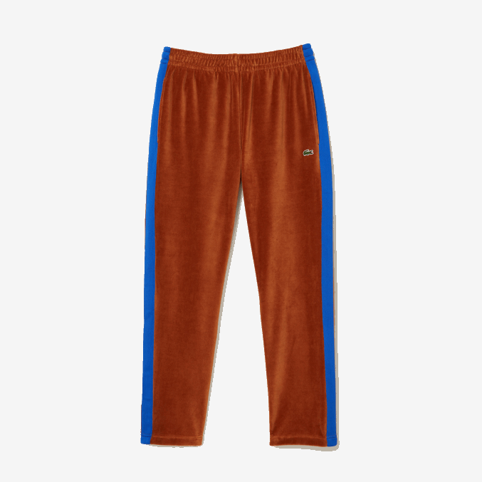 marrón 3pb VVL0A1104 hombres Lacoste pantalones de chándal con banda lateral en contraste