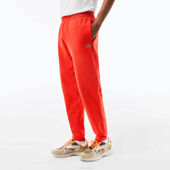 naranja 02k VVL0A374 hombres Lacoste pantalones de chándal tapered fit