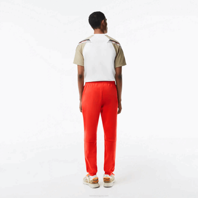 naranja 02k VVL0A374 hombres Lacoste pantalones de chándal tapered fit