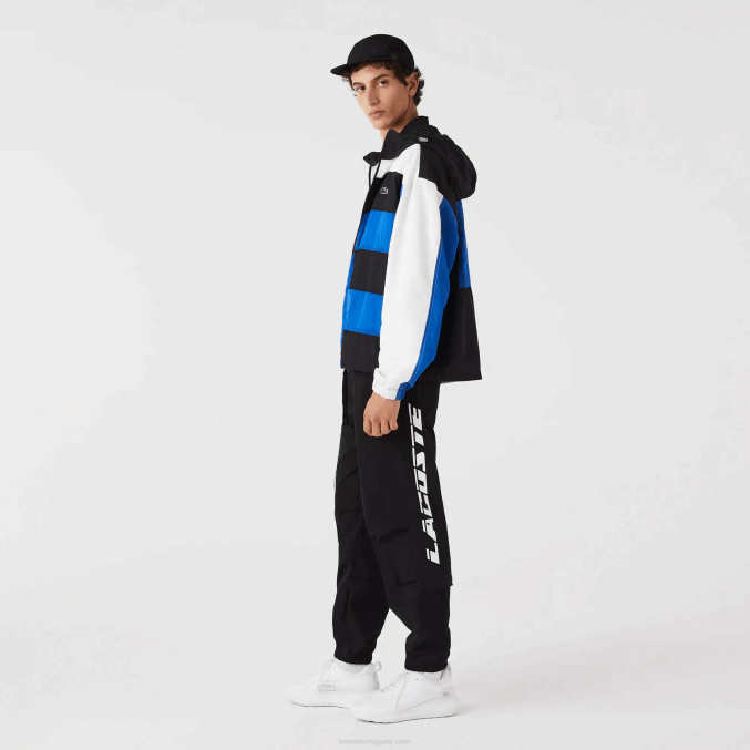 negro 031 VVL0A1003 hombres Lacoste pantalones de chándal oversize con logo en contraste