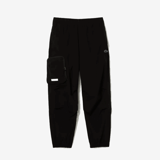 negro 031 VVL0A1003 hombres Lacoste pantalones de chándal oversize con logo en contraste