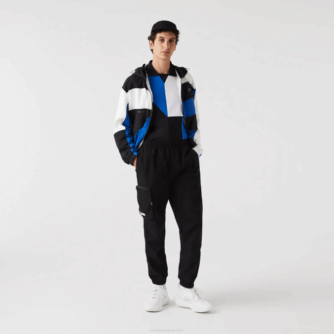 negro 031 VVL0A1003 hombres Lacoste pantalones de chándal oversize con logo en contraste