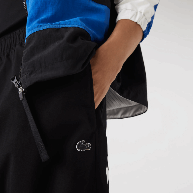 negro 031 VVL0A1003 hombres Lacoste pantalones de chándal oversize con logo en contraste