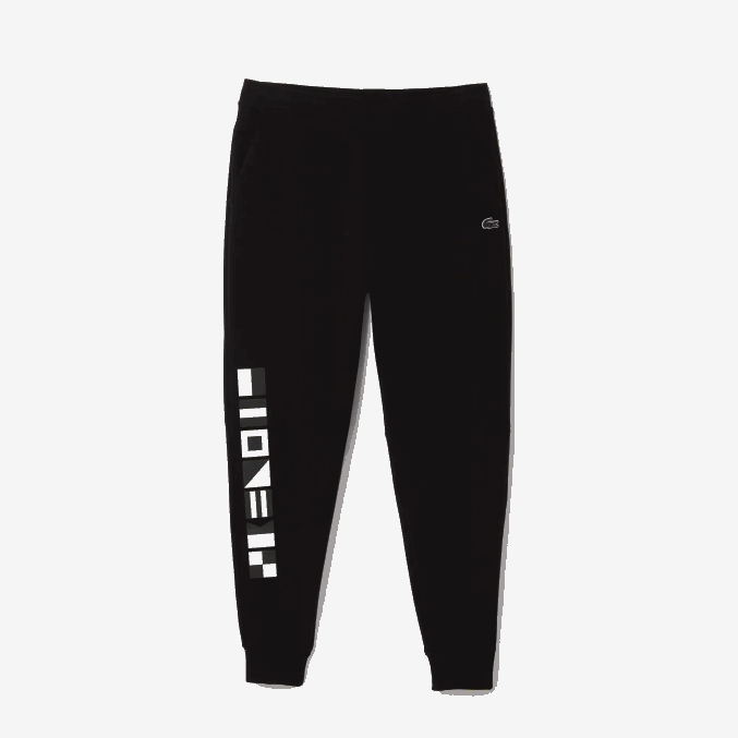 negro 031 VVL0A1043 hombres Lacoste pantalones de chándal con estampado reflectante