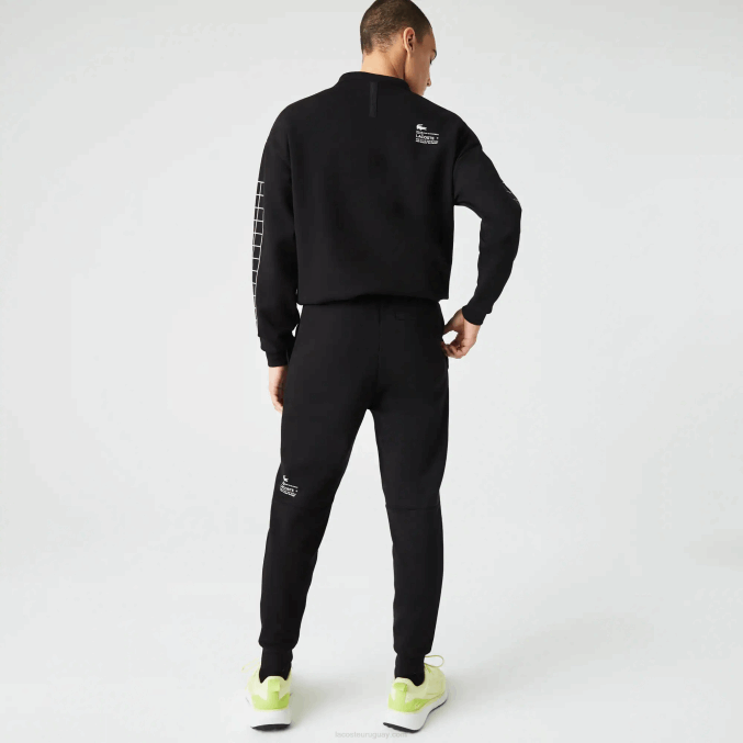 negro 031 VVL0A973 hombres Lacoste pantalones de chándal de corte slim con logo