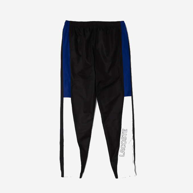 negro azul blanco negro aru VVL0A1129 hombres Lacoste pantalones de chándal deportivos con bandas colorblock
