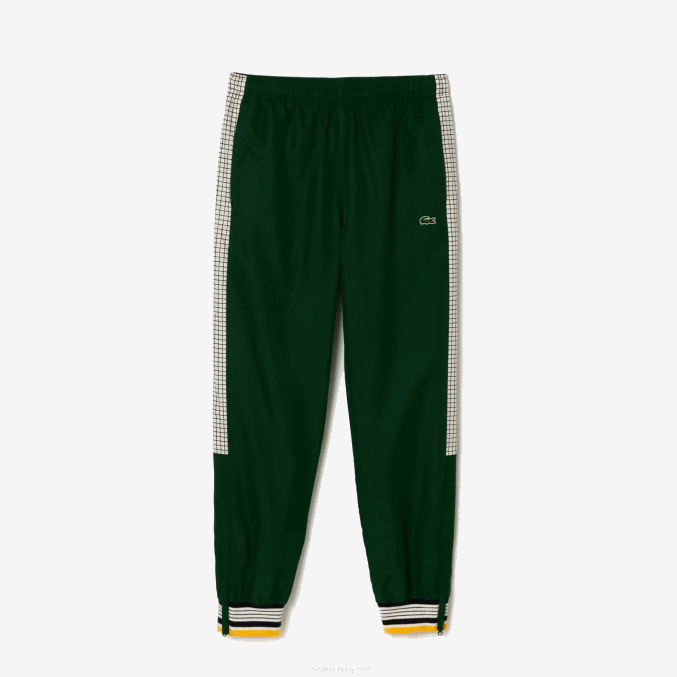 pqk verde blanco VVL0A372 hombres Lacoste pantalones de chándal con estampado de tenis
