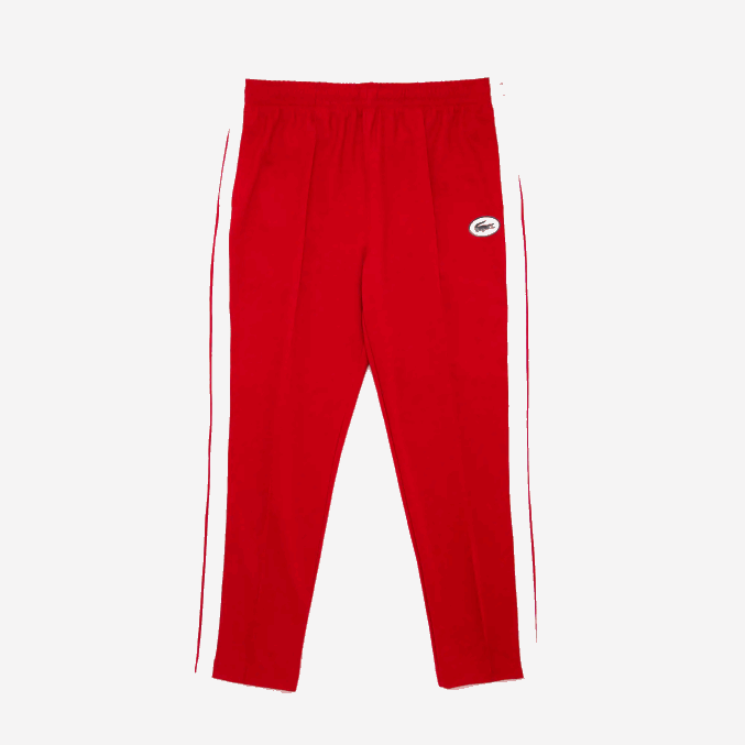 rojo 240 VVL0A1078 hombres Lacoste pantalones de chándal con banda lateral en contraste